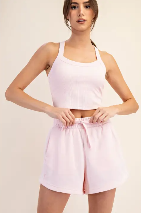 French Terry Basic Short - Seashell Pink