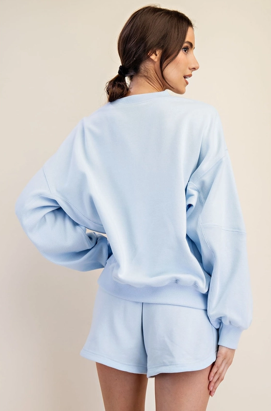 French Terry Basic Pullover - Ice Blue