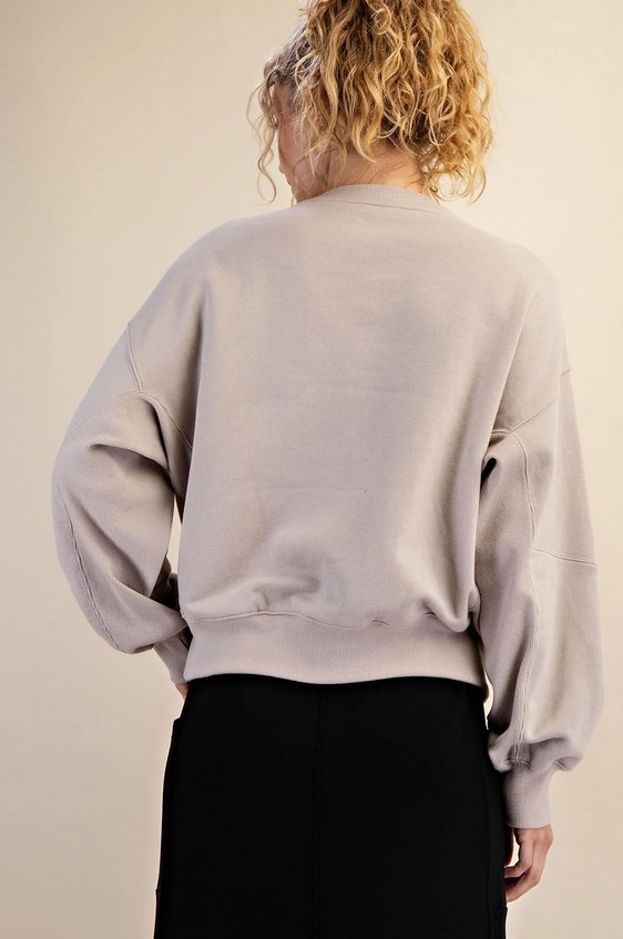 French Terry Basic Pullover - Light Taupe