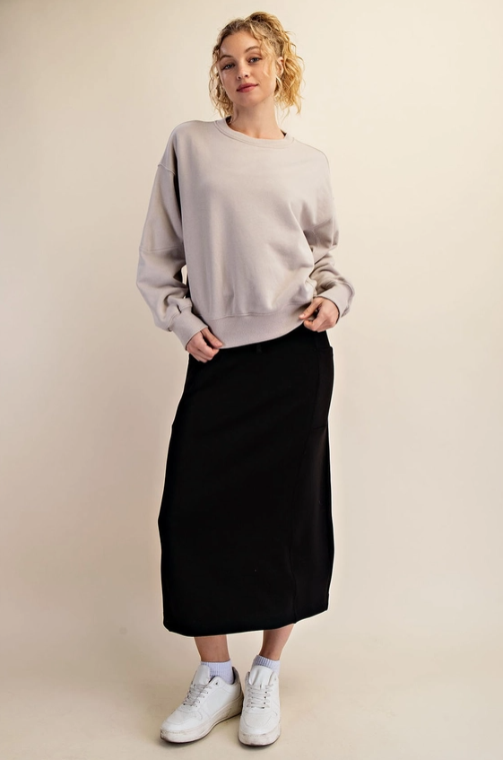 French Terry Basic Pullover - Light Taupe
