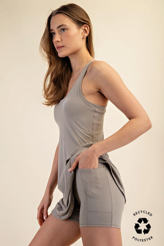 Back to Basics Romper Dress - Stone Taupe