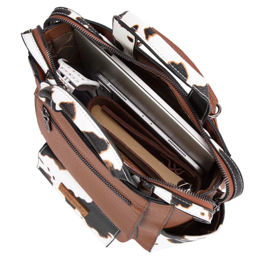 Wrangler Cow Print Convertible Backpack - Brown