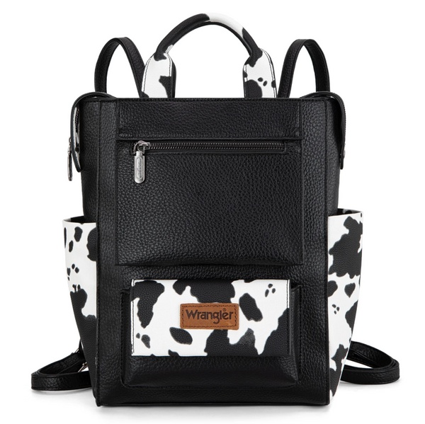 Wrangler Cow Print Convertible Backpack - Black