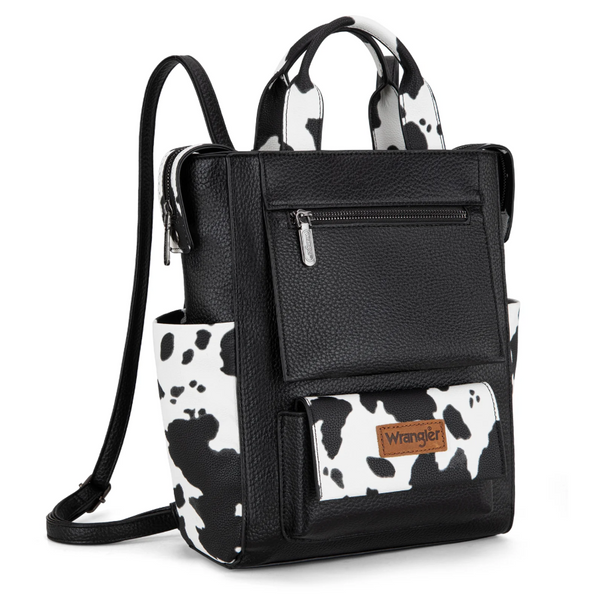 Wrangler Cow Print Convertible Backpack - Black
