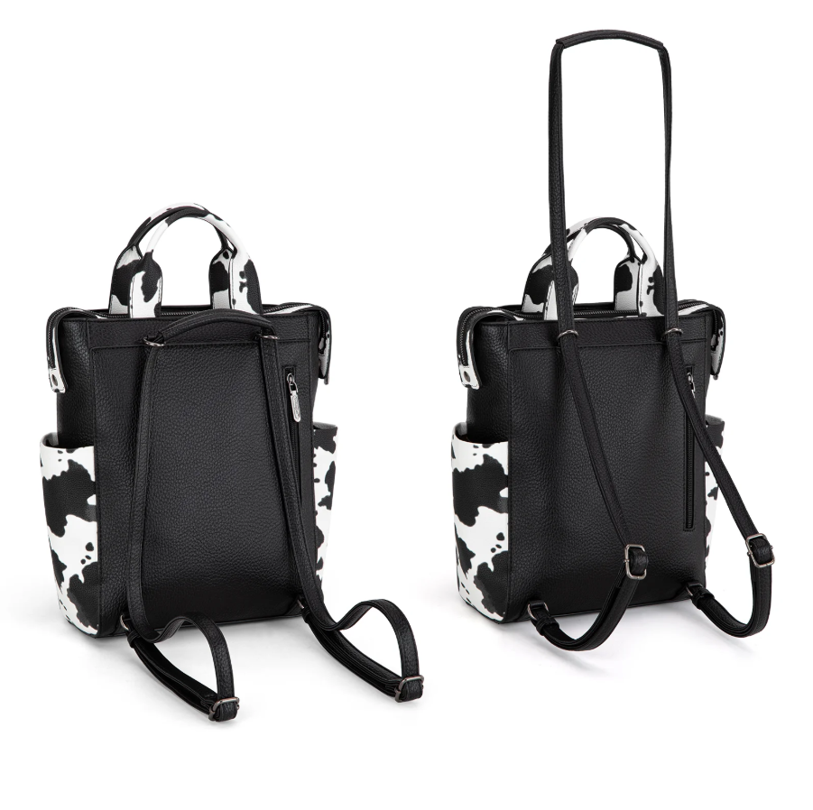 Wrangler Cow Print Convertible Backpack - Black