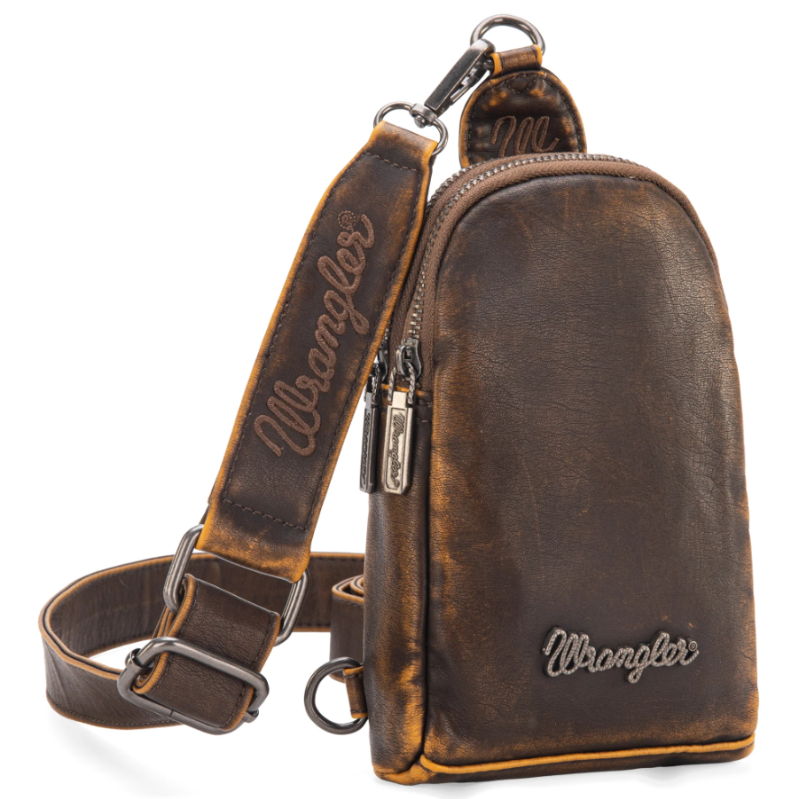 Wrangler Sling Crossbody Bag - Coffee
