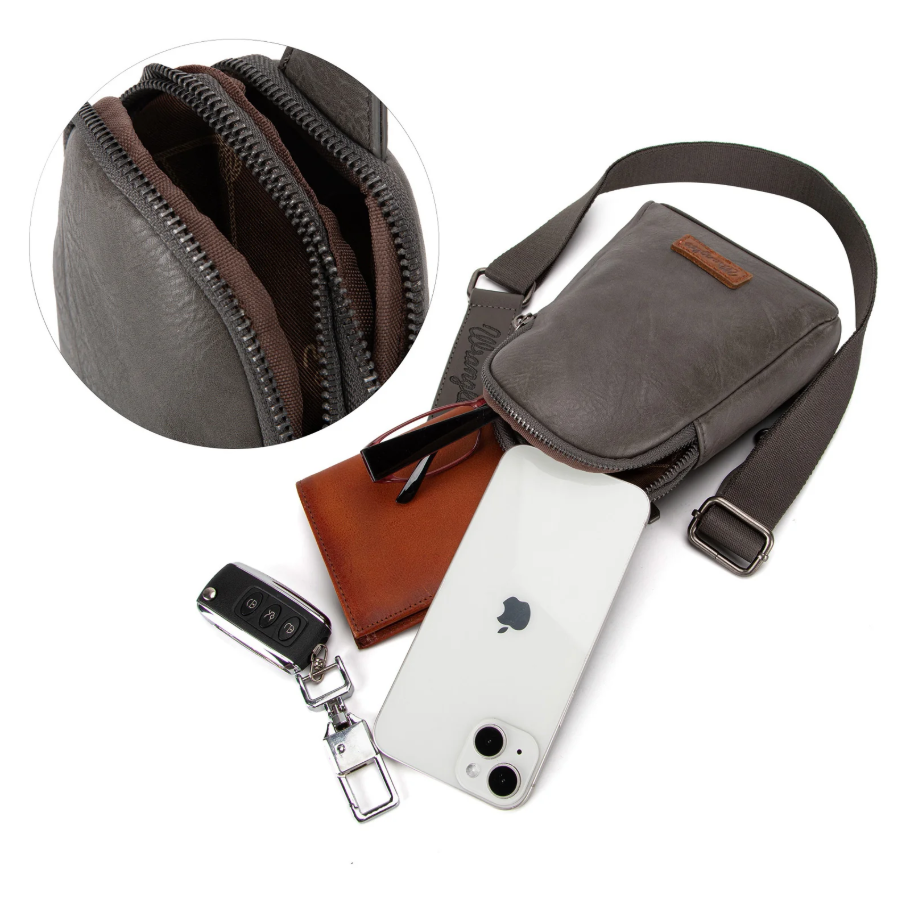Wrangler Sling Crossbody Bag - Grey