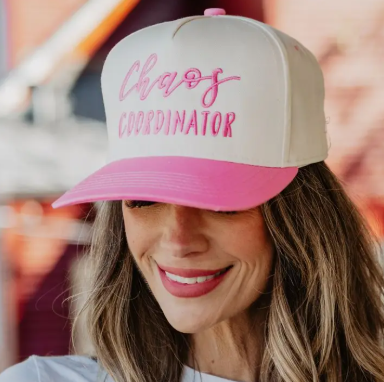 Chaos Coordinator Hat - Pink & Tan