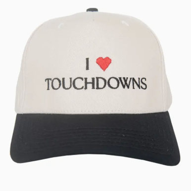 I Heart Touchdowns Trucker Hat - Black & Tan