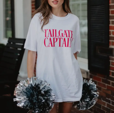 Tailgate Captain Graphic Tee - Pure White & Red