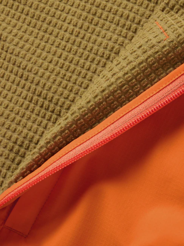M's Lightweight Grid Tech Fleece 1/2 Zip - Wheat/Blaze