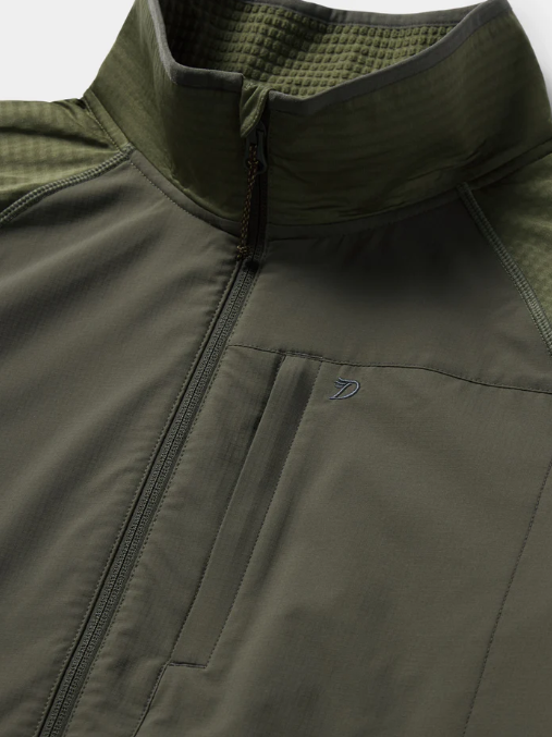 M's Lightweight Grid Tech Fleece 1/2 Zip - Moss/Raven
