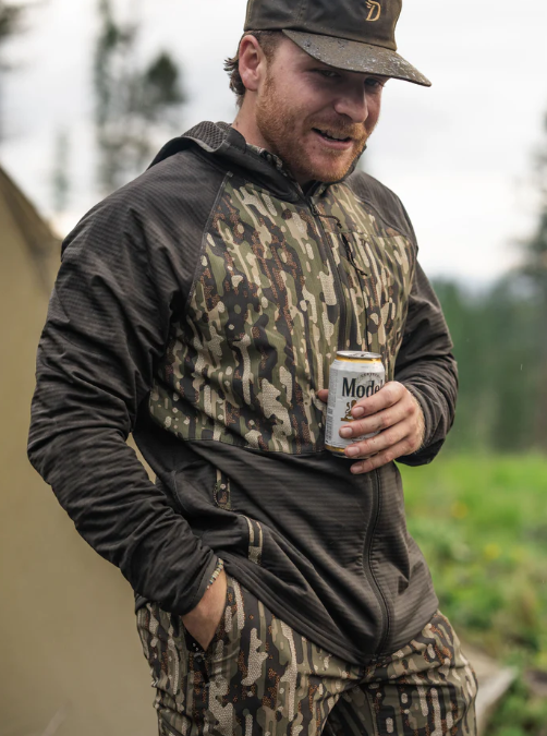 M's Lightweight Grid Tech Fleece Full Zip - Raven / Woodland