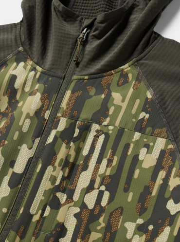 M's Lightweight Grid Tech Fleece Full Zip - Raven / Woodland
