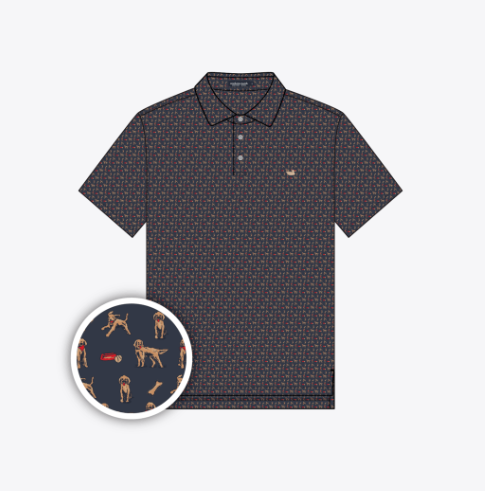 Mans Best Friend Polo - Golden Doodle - Navy