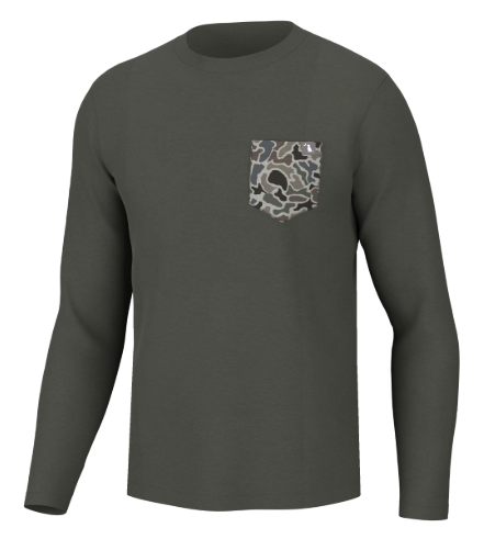 L/S Heather Blend Crew - Mud