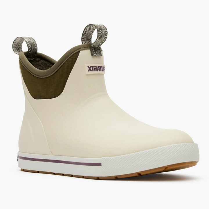 Women's Camp Fleece Lined 6 in Ankle Deck Boot - Bone White/Dark Olive