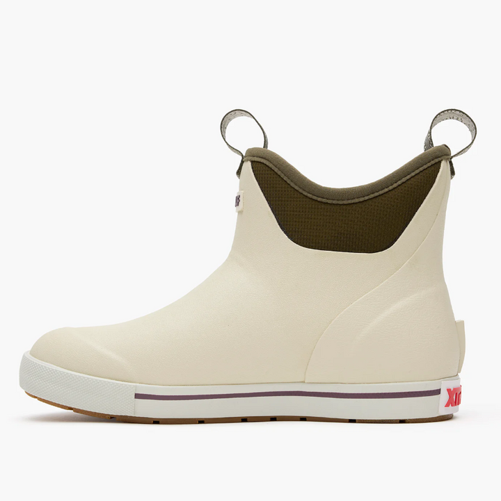 Women's Camp Fleece Lined 6 in Ankle Deck Boot - Bone White/Dark Olive