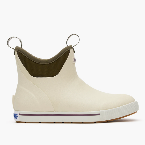 Women's Camp Fleece Lined 6 in Ankle Deck Boot - Bone White/Dark Olive