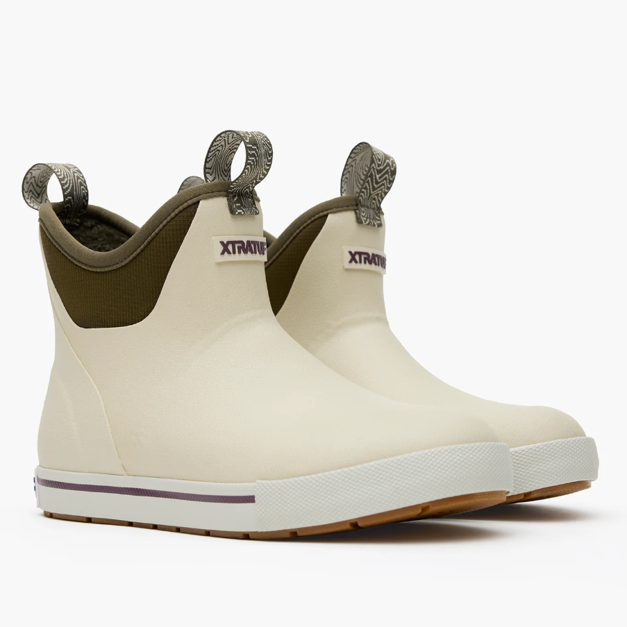 Women's Camp Fleece Lined 6 in Ankle Deck Boot - Bone White/Dark Olive