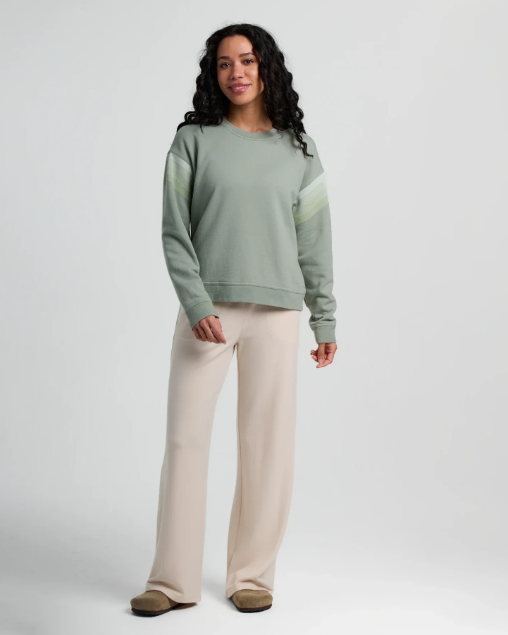 Women's Gradient Sleeve Fleece Crew - Sagebrush
