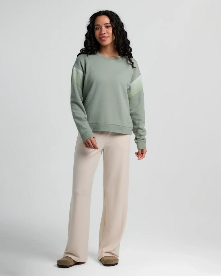 Women's Gradient Sleeve Fleece Crew - Sagebrush