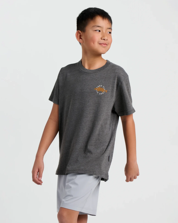 Youth Camo Redfish Tee - Heather Black Sand