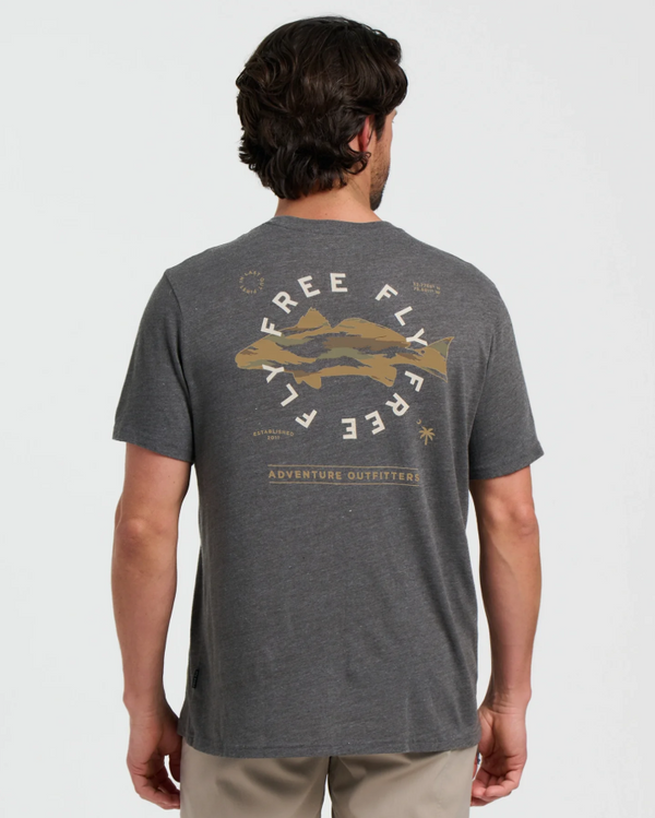 Redfish Camo Pocket Tee - Heather Black Sand