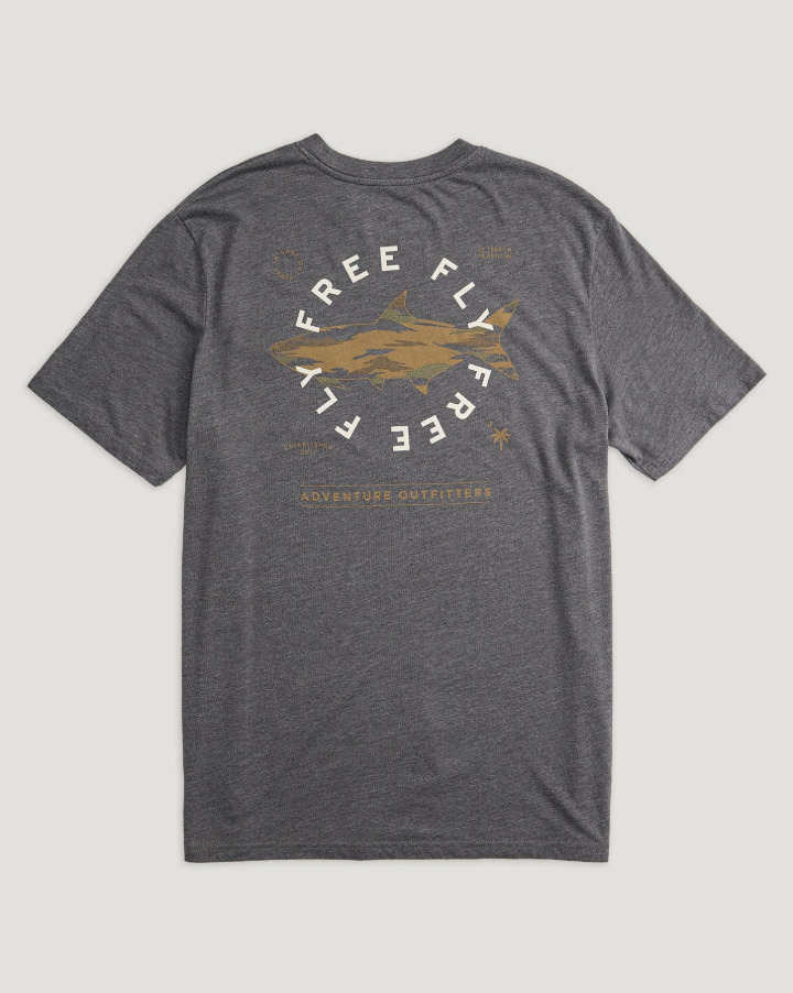 Camo Tarpon Pocket Tee - Heather Black Sand