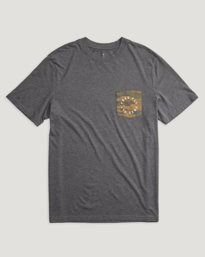 Camo Tarpon Pocket Tee - Heather Black Sand