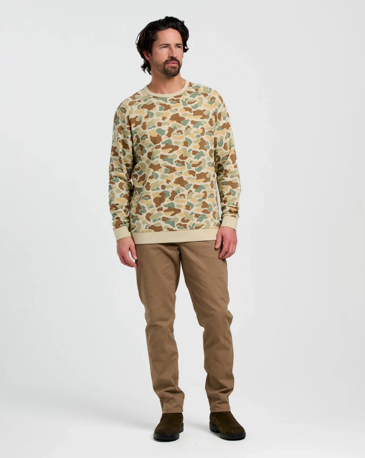 Men's Bamboo Lightweight Fleece Crew - Vintage Camo