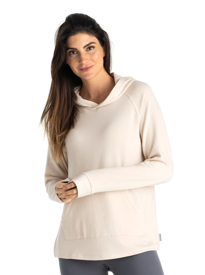 Women's Bamboo Lightweight Fleece Hoodie - Stone