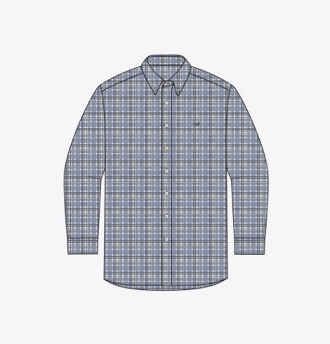 Grainger Performance Plaid Dress Shirt - Slate & Dark Olive