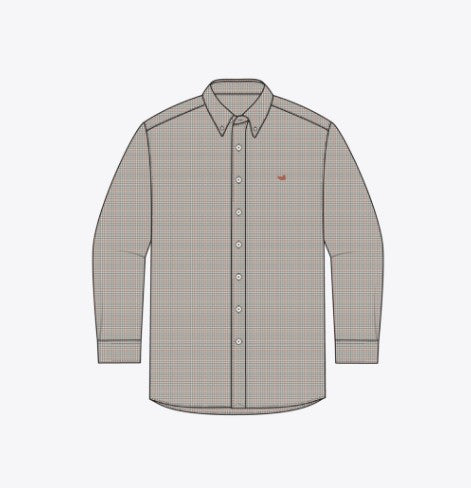 Dyer Performance Gingham Dress Shirt - Burnt Taupe & Dark Olive