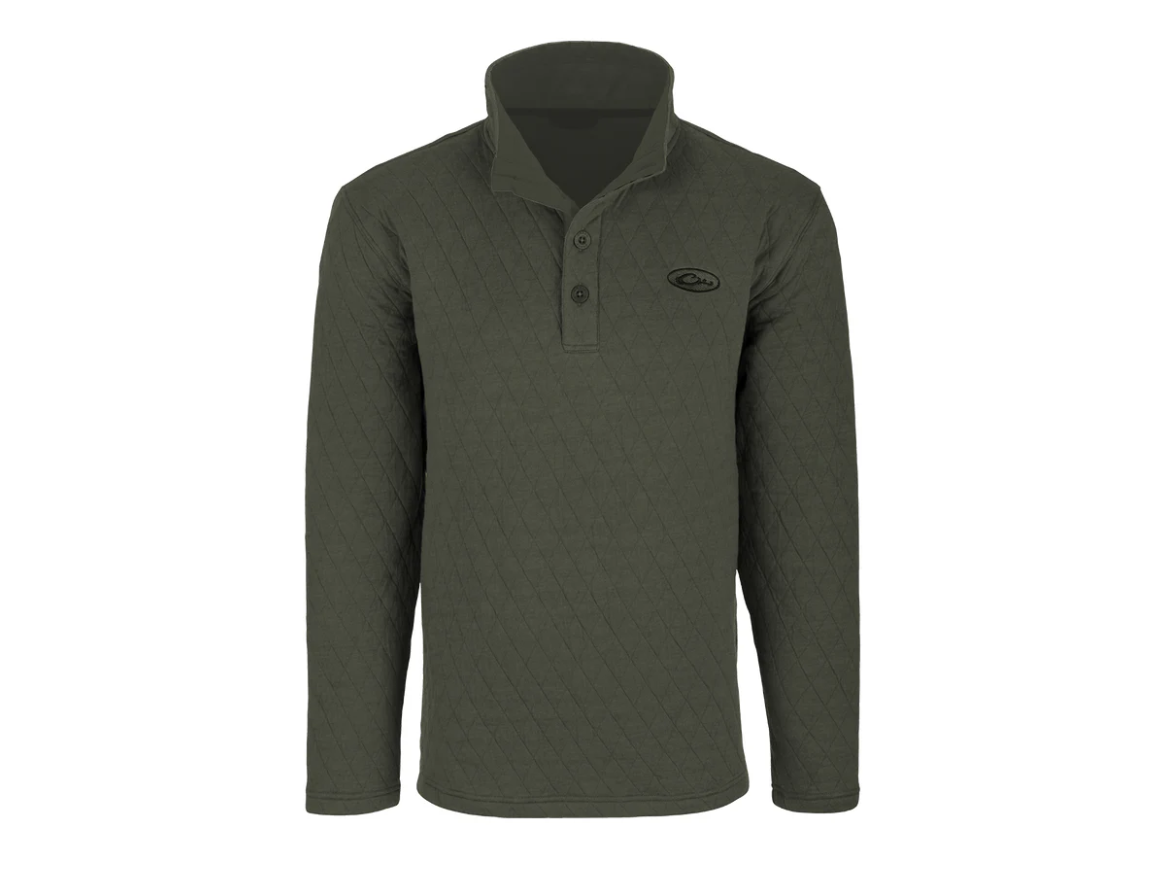 Delta Quilted Sweatshirt - Kalamata Olive Heather