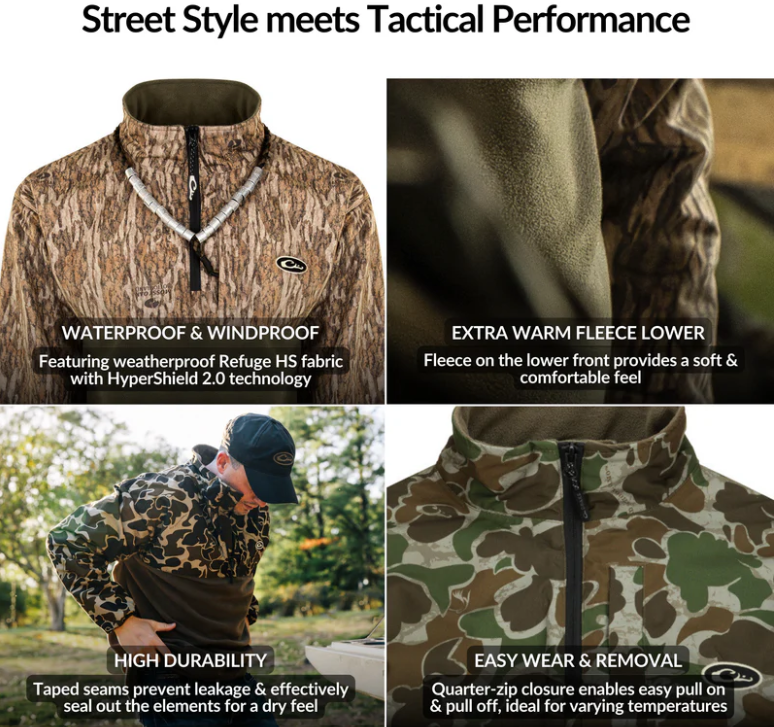 MST Quarter Zip Refuge Eqwader Jacket - Green Timber