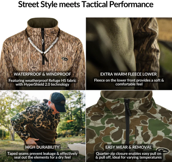 MST Quarter Zip Refuge Eqwader Jacket - Green Timber