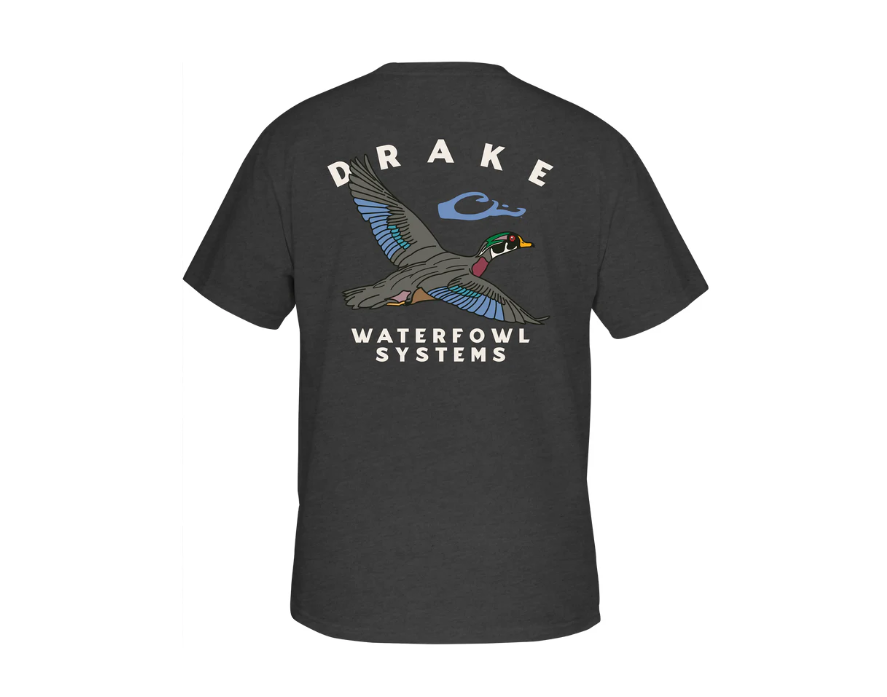 Retro Wood Duck T SS - Dark Shadow Heather