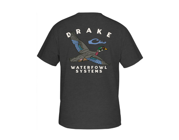 Retro Wood Duck T SS - Dark Shadow Heather