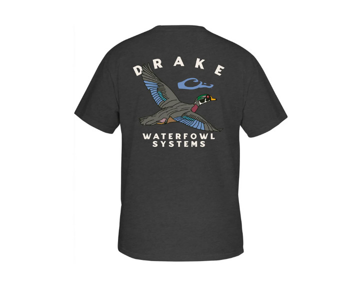 Retro Wood Duck T SS - Dark Shadow Heather