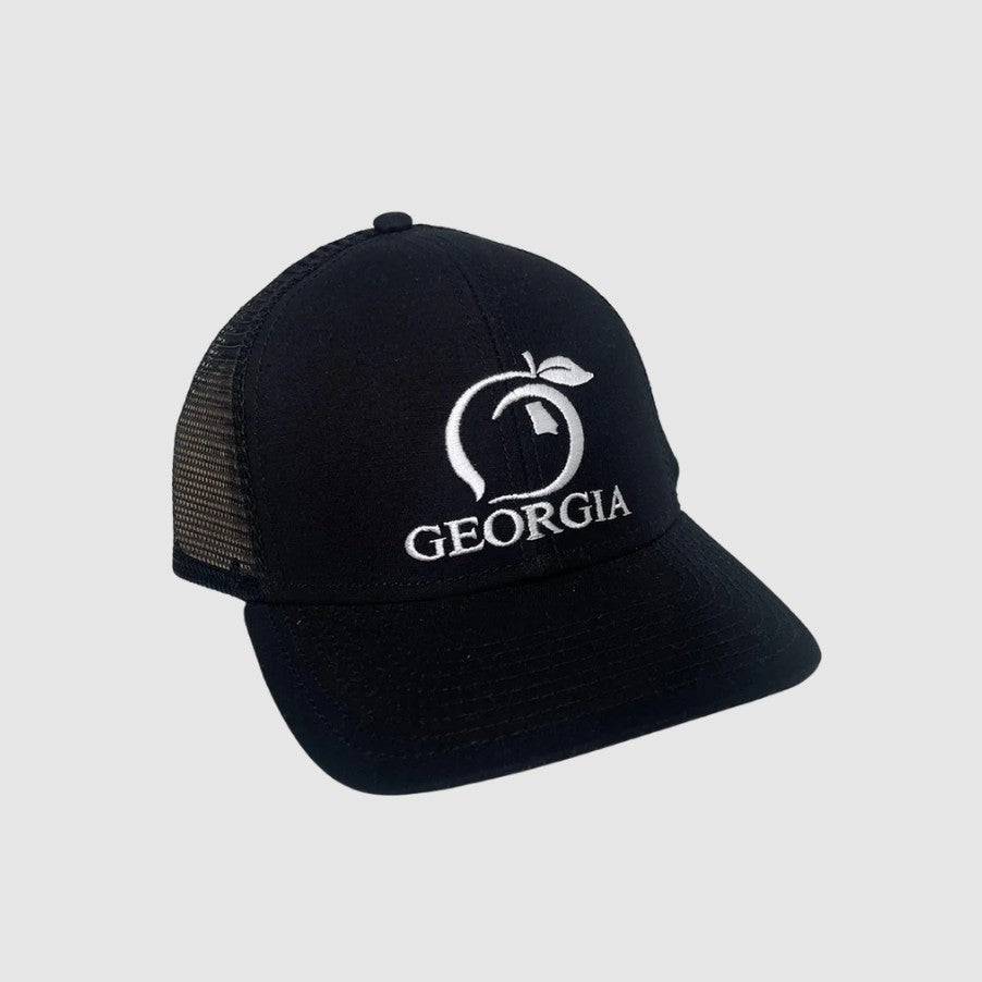 The Georgia Mesh Back Trucker Hat - Black