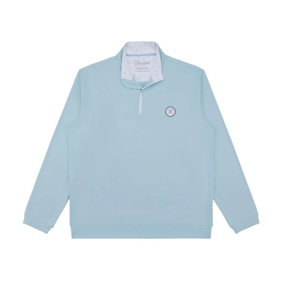 Barstool Golf Patch Quarter Zip - Light Blue