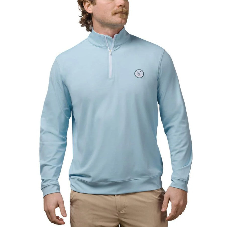 Barstool Golf Patch Quarter Zip - Light Blue