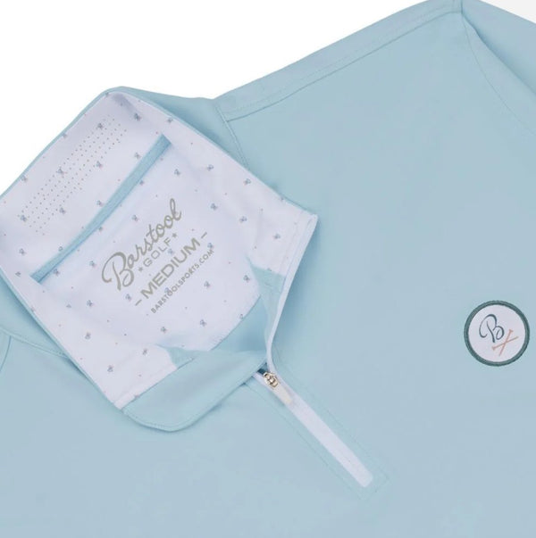 Barstool Golf Patch Quarter Zip - Light Blue