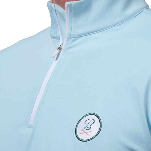 Barstool Golf Patch Quarter Zip - Light Blue