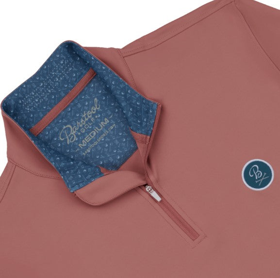 Barstool Golf Patch Quarter Zip - Faded Red