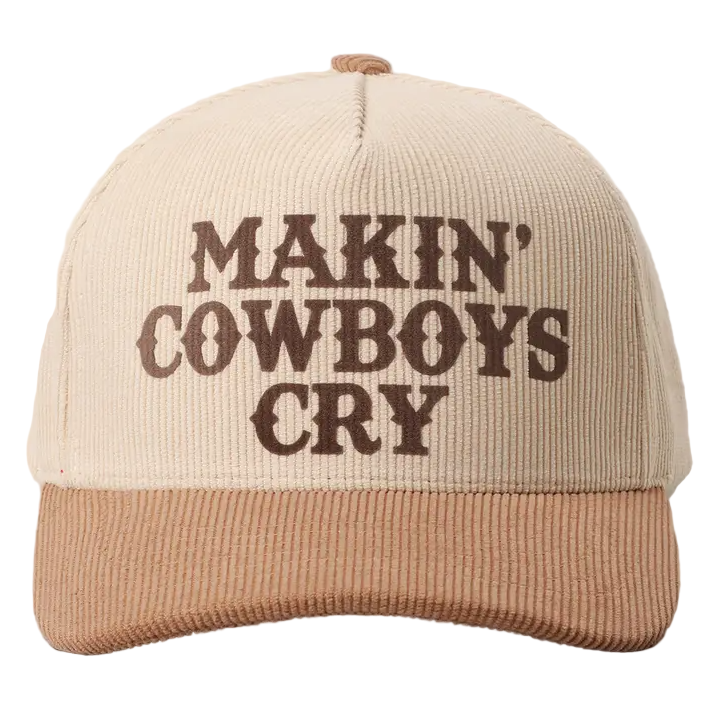 Makin' Cowboys Cry Corduroy Trucker Hat - Beige