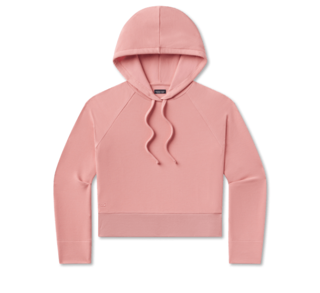 Reagan Relaxed Waffle Hoodie - Azalea