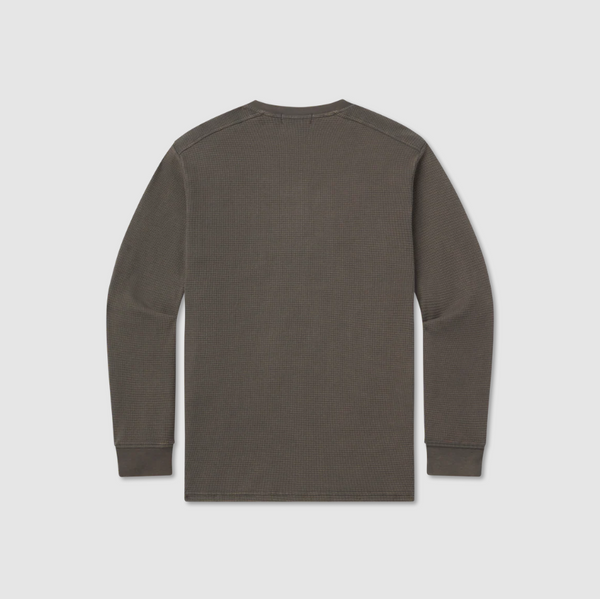 SEAWASH™ Vintage Waffle Henley Tee - Long Sleeve - Charcoal Gray