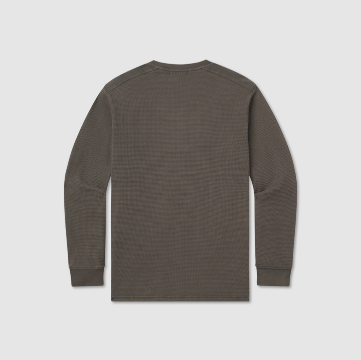 SEAWASH™ Vintage Waffle Henley Tee - Long Sleeve - Charcoal Gray